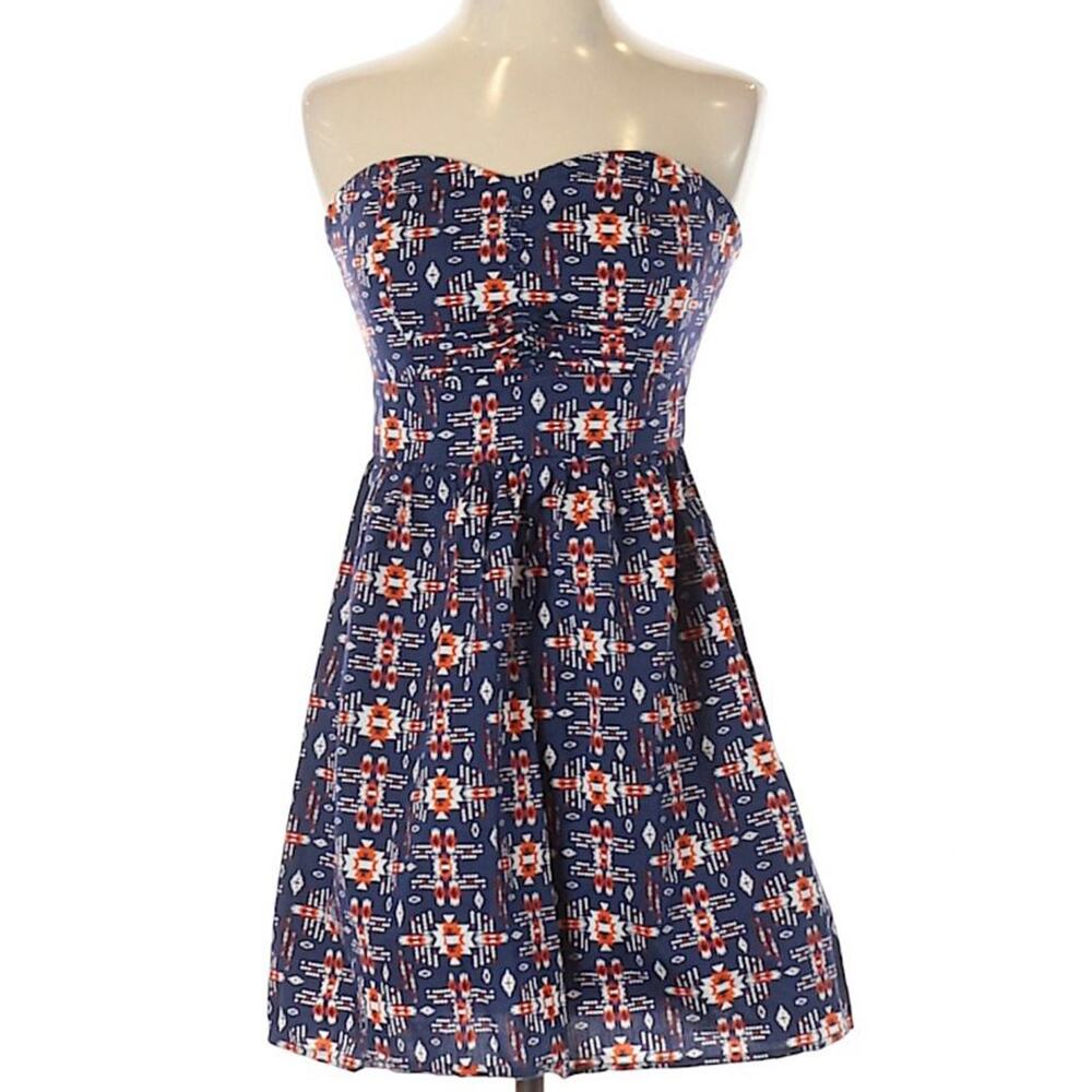 Bebop | dark blue strapless western boho dress
